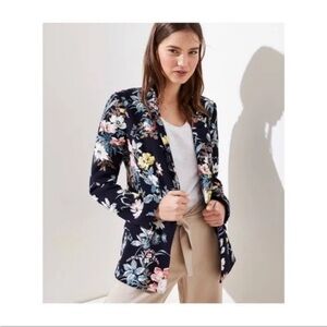 LOFT Floral Blazer Multicolor Size 14
